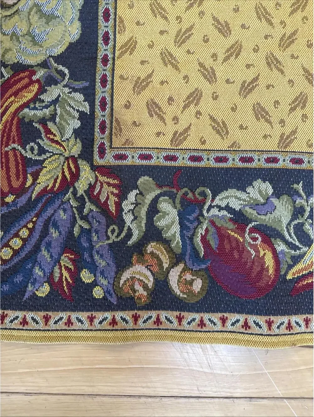 VTG Goblys Tapestry Made in France Harvest Fall Vegetables 56” Square Pumpkins